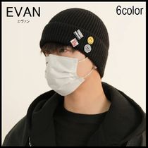 韓国メンズ EVAN ビーニー ニット帽 パッチタブ