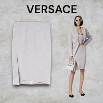 【VERSACE】メランジスリットペンシルスカート