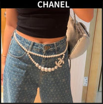 【25C コーデを華やかに♪】 CHANEL パール チェーンベルト