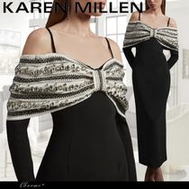 KAREN MILLEN マキシドレス ワンピース タイト 長袖  Vネック