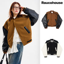 【Raucohouse】Knox leather sleeve varsity jacket