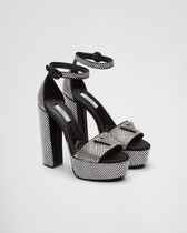 【日本入手困難】Satin platform sandals with crystals