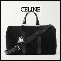 【CELINE】トリオンフレザートリムロゴジャカードスエードトート