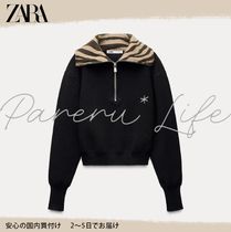 【人気商品】*ZARA*　アニマル柄ジャカード襟付きニットセーター