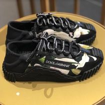 DOLCE & GABBANA レディース ブラック 花柄 スニーカー