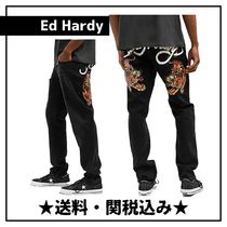 ★送料・関税込み★【Ed Hardy】Crawling Tigerテーパードデニム