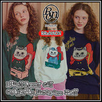 新作【RONRONxNAON】HEART FURRY CAT OVERSIZED JACQUARDニット