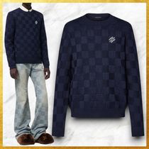 人気 お洒落なダミエ柄 Louis Vuitton ダミエプルオーバー Navy