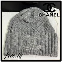 【ロゴがかわいい♡】CHANEL　ニット帽