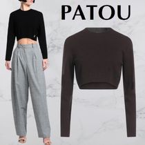 PATOU* パトゥ ショート丈 プルオーバー クルーネック 長袖