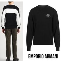 送料関税込み☆EMPORIO ARMANI ロゴ クルーネック ニット