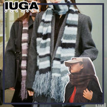 【IUGAMAKARAS】Striped Hairy Bold Muffler