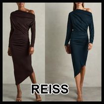 【REISS】Fleur オフショルダー ジャージー ミディドレス 2色