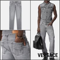 【VERSACE】ほつれレギュラーフィットジーンズ