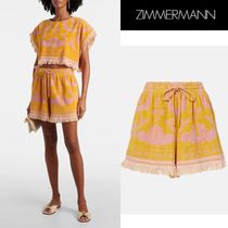 【Zimmermann】Wylie fringed cotton terry shorts