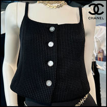 ★可愛い★【CHANEL】トップス キャミソール ワッフルジャカード