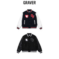 【GRAVER】24FW★ Bear Heart Varsity Jacket