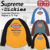 【Supreme x Dickies】コラボ ロゴ ラグラン袖 長袖 Tシャツ