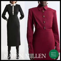 国内発・関税込!! KAREN MILLEN*ゴールドボタンシャツドレス