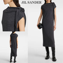 新作 *Jilsander*ウールミディドレス ワンピース マキシ グレー