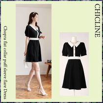 【CHICLINE】★チョプラパフスリーブフレアワンピース (Dress)★