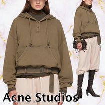 【Acne Studios】カーキ Blurred ロゴ フーディ