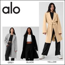 関税送料込【ALO Yoga】ロングコート ウール ベルト YE/BK/GR