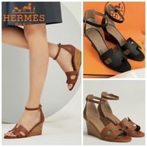 美しいウェッジソール♪【HERMES】 Hモチーフ サンダル