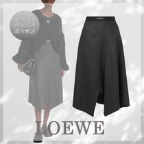 送料込/関税込■LOEWE■アシンメトリー ミディスカート