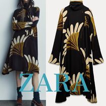 【ZARA】ZW COLLECTION プリント アシンメトリーワンピース