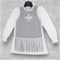 大人もOK！【Fendi】ティアード シースルードレス フリル ロゴ