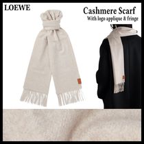 LOEWE / カシミヤ マフラー ロゴアップリケ＆フリンジ付き