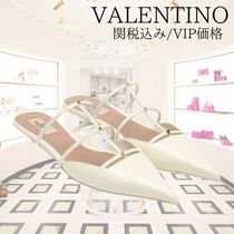 関税込★VIP価格【VALENTINO】スタッズカーフスキンミュール