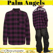 【Palm Angels】チェックコットンのオーバーサイズシャツ