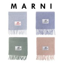 【関税・送料込み】MARNI ロゴパッチ アルパカウール スカーフ