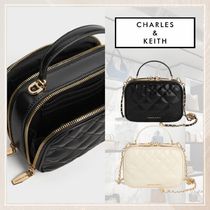 追跡有★Charles＆Keith Duo キルティング バニティバッグ