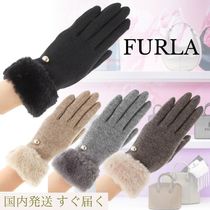 FURLA / ジャージ手袋 (フェイクファー・球体金具付）#4color