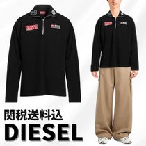 関税送料込【DIESEL】ポロシャツ☆黒 ロゴ ボタン 無地 コットン