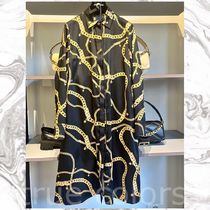 【VIP SALE】VERSACE チェーンプリント シャツドレス＊BLACK