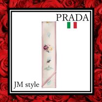 直営店◎PRADA◎プリント シルクツイル スキニー ネクタイ