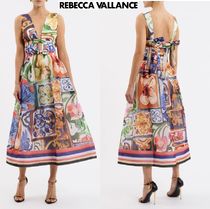 【REBECCA VALLANCE】プリントオーガンザドレスRuffo Midi Dress