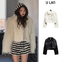 【U LAN】Lorna Long Hair Collar Fur Jacket