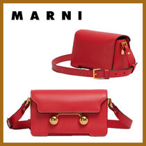 鮮やかなレッド*Marni*レザー製 Trunkaroo ミニショルダーバッグ