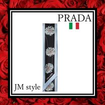 直営店◎PRADA◎プリント シルクツイル スキニー スカーフ