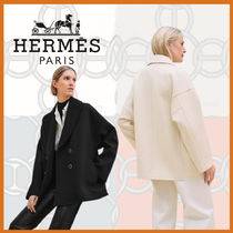 【シンプルでどんなコーデにも合う☆】HERMES ピーコート