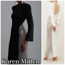 【Karen Millen】ビスコース パネル メッシュ マキシ ワンピース