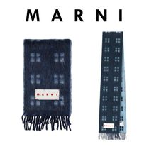 【関税・送料込み】MARNI アルパカ モヘア ロゴパッチ スカーフ