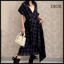 【上品】Dior Check'n'Dior ベルト付き ミディ ドレス ベルト付