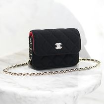 《CHANEL》ウール チェーン クロスバッグ 中古