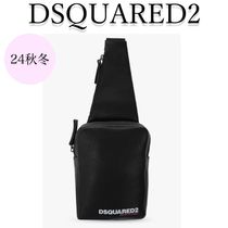 DSQUARED2  / ロゴ入りブラック ショルダー ボディ バッグ